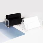 Black&Clear Acrylic Business Card Holder For Desk Plastic Business Cards Display Holders Stand Name Cards Organizer Card Shelf