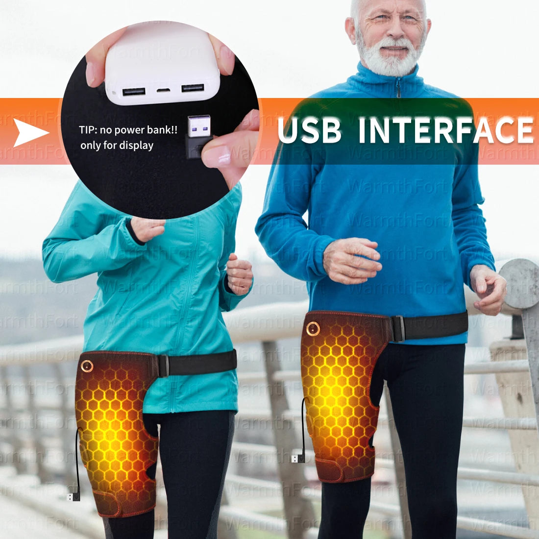 Cordless Heated Hip Support Brace with Massager Relief Lower Back Hip Heating  Massage Support Hips Muscle Relaxation