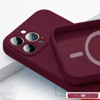 Magnetic Liquid Silicone Case For Iphone 14 13 12 Mini 11 Pro Max X Xs Xr Apple Magsafe Original Magnet Camera Precision Hole