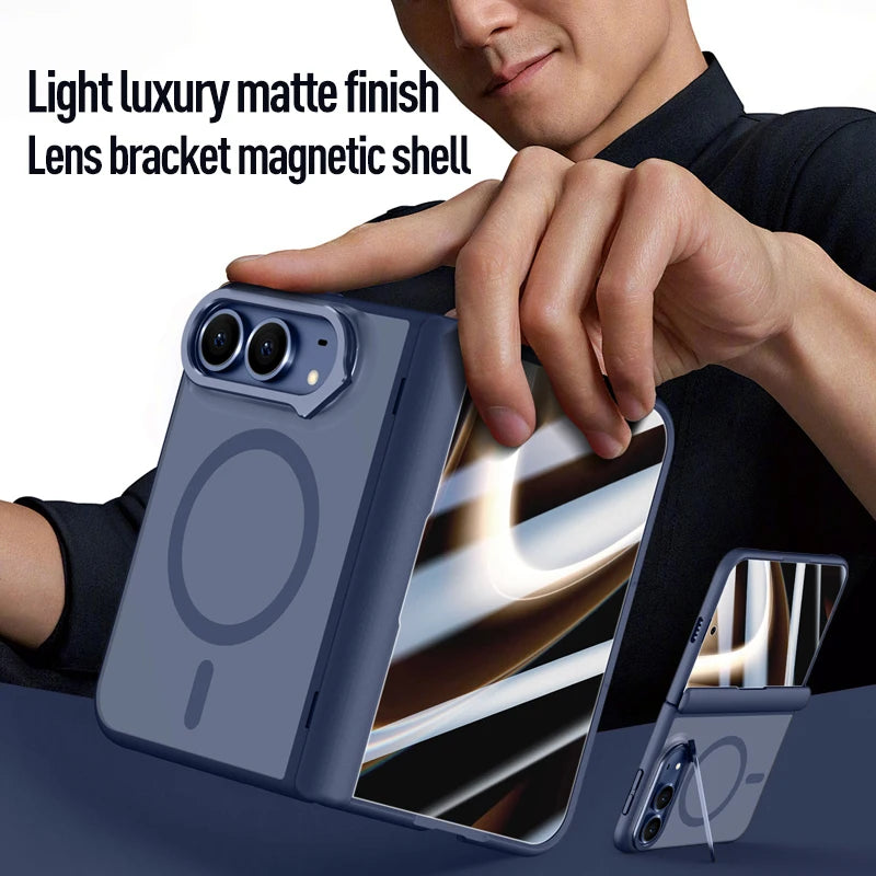 Magnetic Anti-Drop Phone Case For iPhone Duo Matte Finish Skin-Like Feel Compatible for Apple Foldable Screen