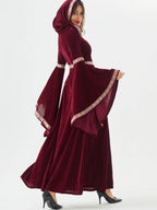 Medieval Retro Gothic Hoodie Witch Long Skirt Luxury Women's Party Dress Cosplay Vampire Halloween Adult Costume