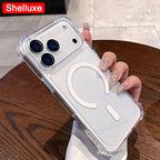 For IPhone17 IPhone18 ProMax Transparent Armour Magnetic Case Shelluxe For iPhone 18 17 Pro Max 17Air Cases Luxury Corners Cover