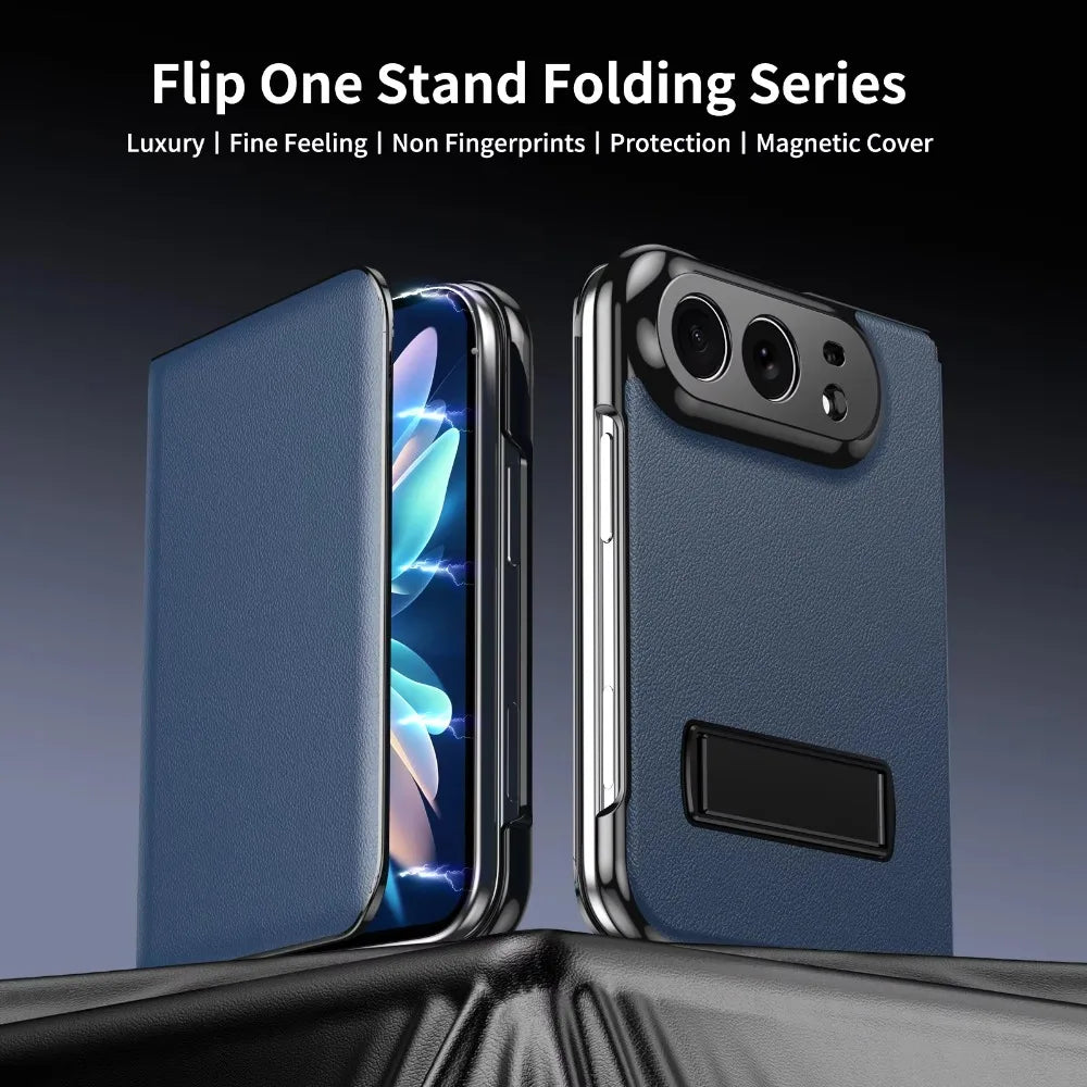 Luxury Leather Magnetic Alloy Bracket Phone Case For iPhone Duo 18 Fold Anti-Drop Shockproof Protective Cover 2 sold byBaiYiS Di