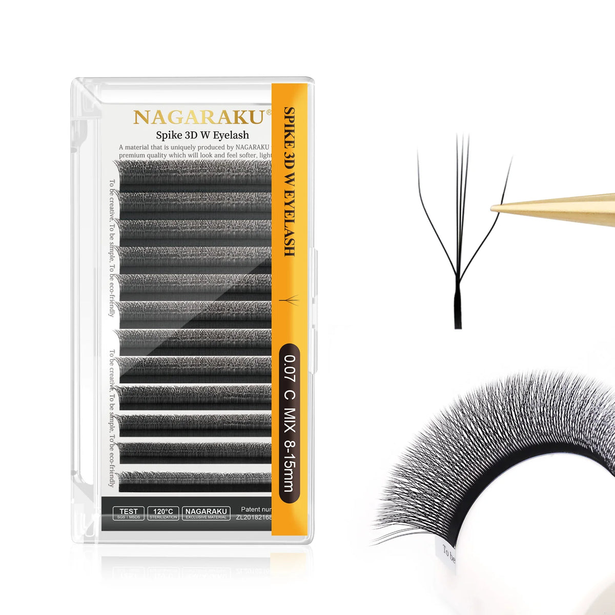 NAGARAKU Automatic Flowering 3D 4D 5D 6D 7D 8D W Shape All Size Premade Fans Eyelash Extensions Natural Soft Individual Lashes