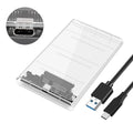 Transparent HDD Case HDD Enclosure 2.5 Inch SSD SATA To USB 2.0 Type-C Adapter Portable External Hard Drive Box Tool-Free