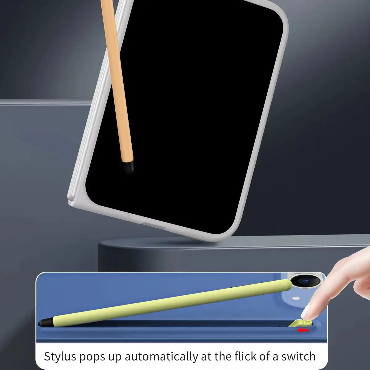 Matte S-Pen Case for iPhone Duo Fold Cover with Built-in Tempered Glass Screen Protector Skin-Friendly Anti-Fingerprint