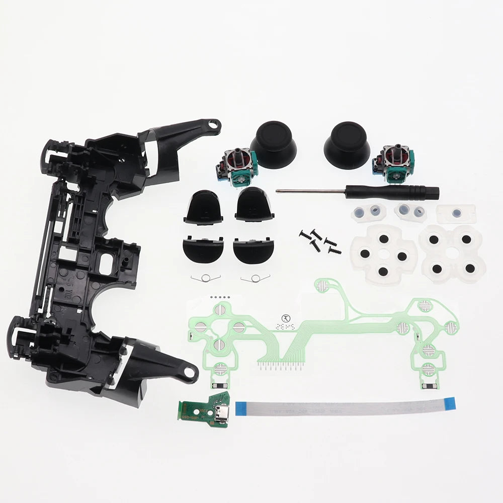 For PS4 Pro JDS 055 050 JDM050 055 Controller Frame Conductive Film L1 R1 L2 R2 Button Joystick Cap Charging Board