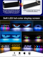Multifunctional Bright Devil Eyes LED Light for Car Windshield Flexible Programmable Scrolling LED Display Bluetooth APP Control