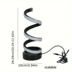 1PC Simple Spiral External Emitting Bright Desktop Desk Lamp, USB - Three-color Lighting, Suitable for Living Room and Bedroom D
