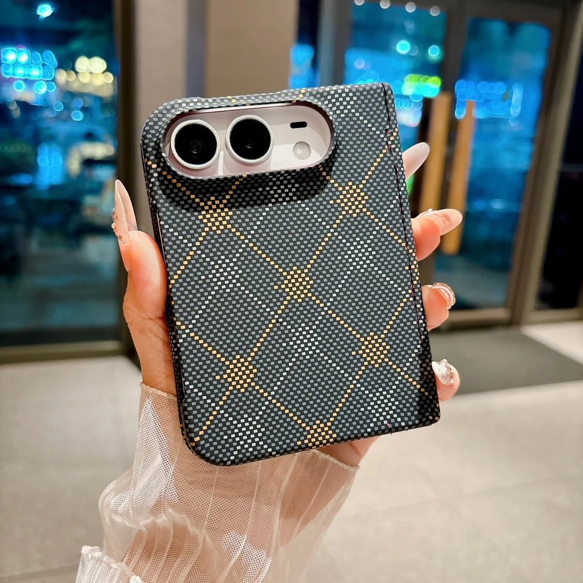 Duo Thin Carbon Fiber Matte Magnetic for Magsafe Phone Case for Apple IPhone Duo 18 Fold Shockproof Hinge Protective Cover