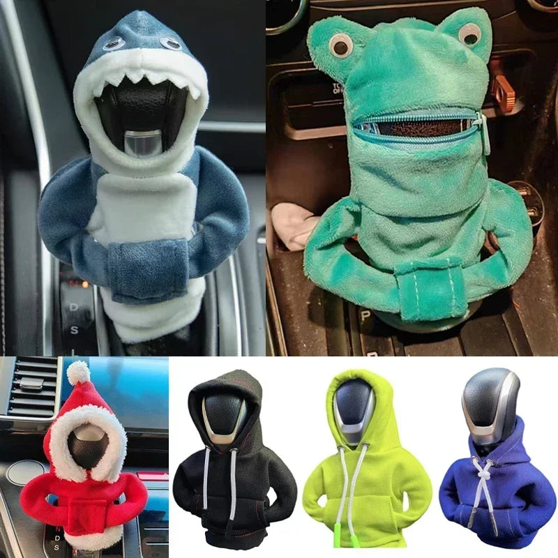 Car Hand Handle Gear Sweatshirt Shark Frog Hoodie Shift Cap Fashion Shift Hoodie Car Shift Knob Cover Car Fashion Accessories