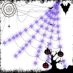 8 Modes Halloween Spider Web Lights Glow Waterproof Luminous Halloween Spider 5m Triangle Scary Giant Spider Bar