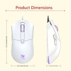 Wired Gaming Mouse RGB 6 Buttons Programmable Gaming Mouse 4 DPI Adjustable Gamer Mouse Ergonomic Computer Mouse 1.5m Braided Cable RGB Breathing Light Mouse for PC Laptop Desktop Gaming Mice Purple