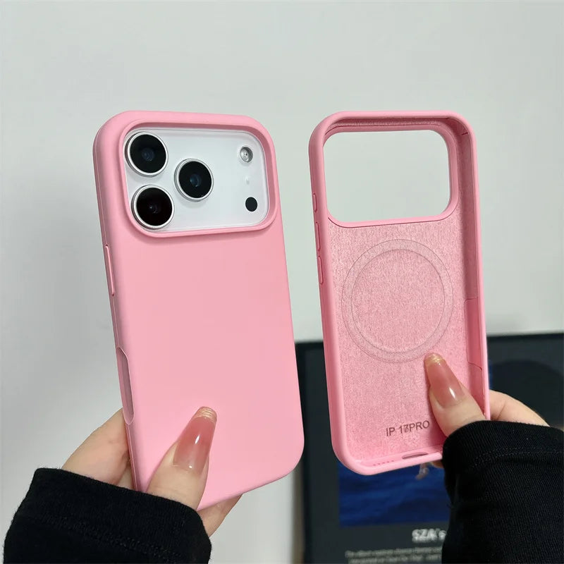 Magnetic Liquid Silicone Case for iPhone 17 Series MagSafe Shockproof Cover