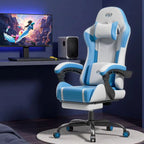 NEBMAAX Ergonomic Gaming Chair with Footrest Massage Function PU Leather Office Chair for Adults Swivel Computer Chair with Headrest And Lumbar Support