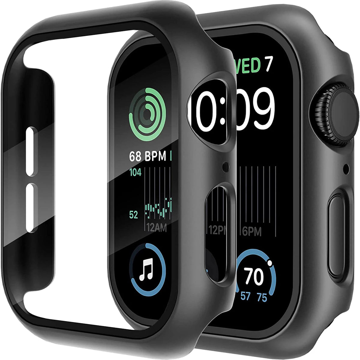 Tempered Glass+Cover For Apple Watch 11 10 9 8 7 46mm 42mm PC Bumper Screen Protector Case iWatch Series 7 6 5 4 SE3 44 40 45mm