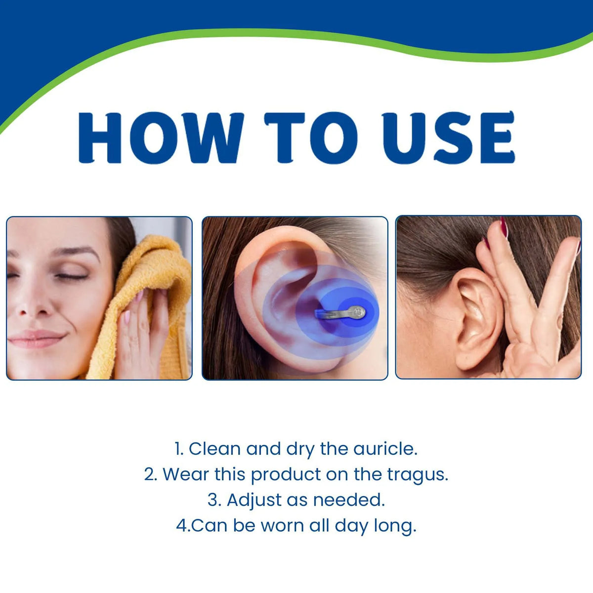 Tinnitus Relief Ear Clip Treat Ringing Relieve Pain Dizziness Otitis Improve Hearing Calming Ear Set Pressure Portable Ear Tools