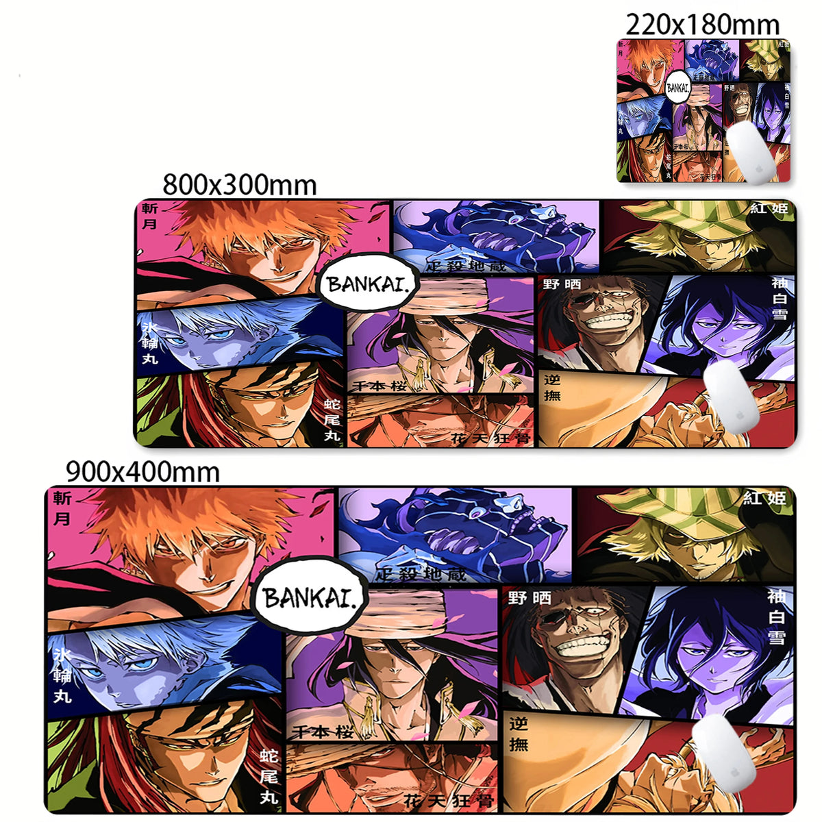 Bleach Kurosaki Ichigo Anime Mouse Pad Pc Gamer Accessories Desk Mats Rubber Carpet Mousepad Office Table Pads Gaming Mouse Mats