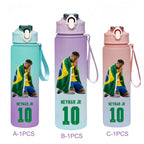 750ML Messi Modrić Neymar Football Star Straw Water Cup Portable Fitness Drink Bottle Kettle Leakproof Drinkware Fans Gifts