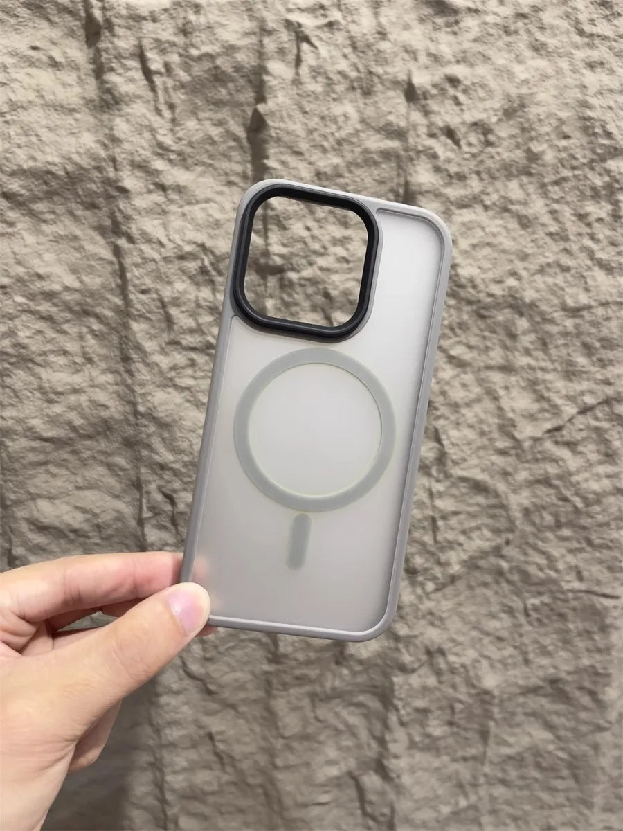 Matte Magnetic Original Phone Case For iPhone 18 Air 17 16 15 14 12 11 13 Pro Max 16e Plus For Magsafe Wireless Charging Cover