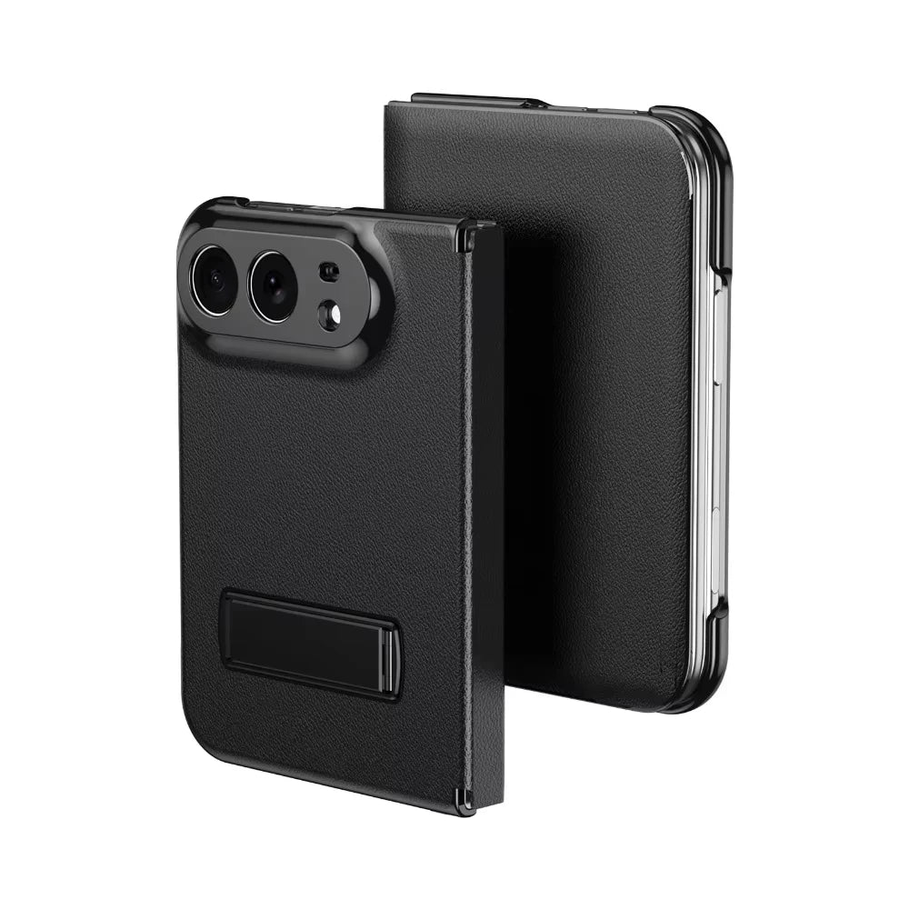 Luxury Leather Magnetic Alloy Bracket Phone Case For iPhone Duo 18 Fold Anti-Drop Shockproof Protective Cover 2 sold byBaiYiS Di