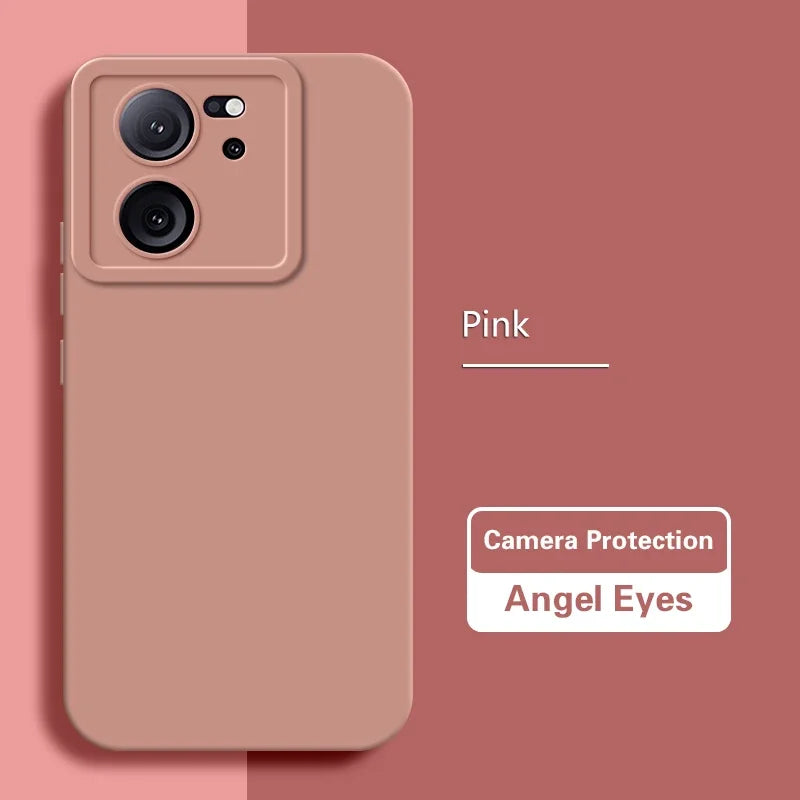 Durable Matte Angel Eyes Case for Xiaomi 13T 13 T Pro Shockproof Soft Square Liquid Silicone Original Mi13T 13TPro 5G Back Cover
