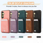 Shoulder Lanyard Leather Card Wallet Case For Samsung Galaxy S25 S24 S26 Ultra S23 S22Plus A57 A37 A17 A36 A56 Stand Phone Cover