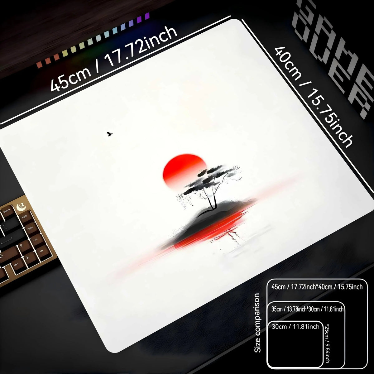 CIFBUY Photovoltaic Glass Gaming Mouse Pad Tempered Micro Etched Smooth Surface FPS Esports Desk Mat for Office Home PC Laptop