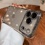 Luxury Electroplate Shockproof Transparent Phone Case For iPhone 18 17 16 15 14 13 12 Pro Max Plus Air Clear Bumper Cases Cover