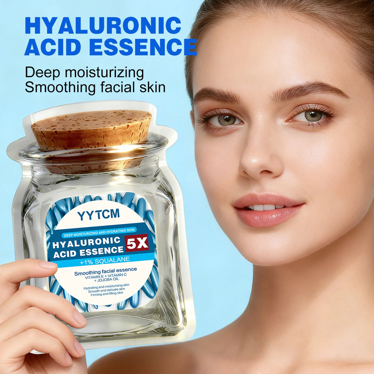 Hyaluronic Acid Deep Moisturizing Capsule Essence, Deep Moisturizing and Brightening Skin Essence 18/30/48/60/90/180 Capsules