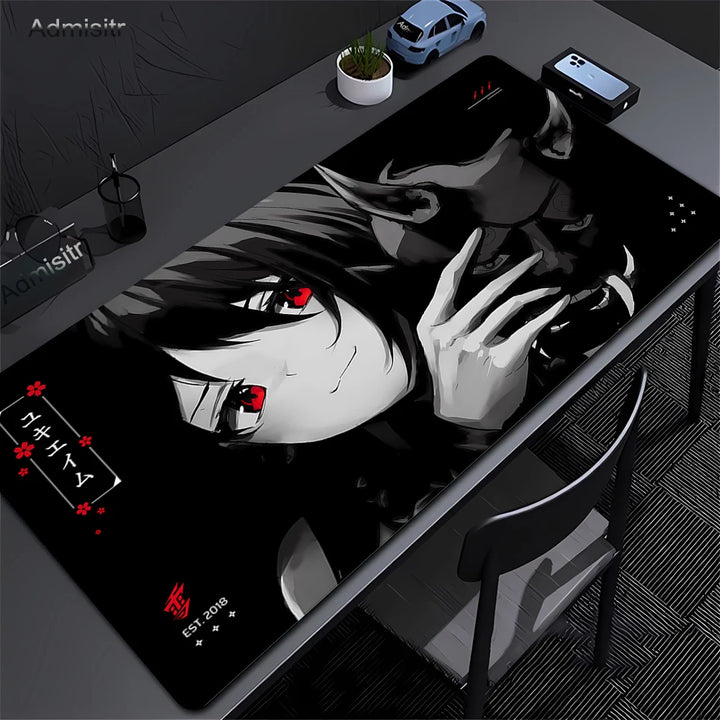 Anime Mask Girl Mouse Pad YUki Aim Gaming Speed Mouse Mat Game Premium Mousepad Gamer E-Sports Desk Mat Computer Keyboard Mats