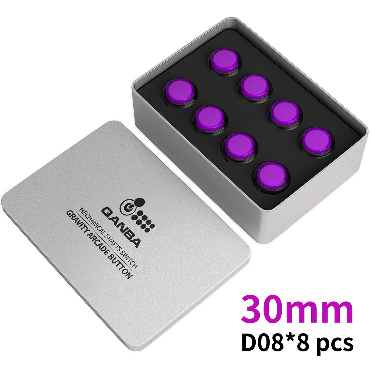 Qanba Gravity KS Mechanical Shafts Silent Pushbutton 24mm/30mm Arcade Button Snap-in (Boxed)