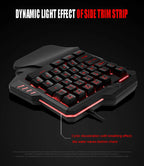 RGB Backlit Gaming Keyboard And Mouse Combo One-Handed Keypad with 3200 DPI Mouse Game Converter for PS4 Xbox Nintendo Switch