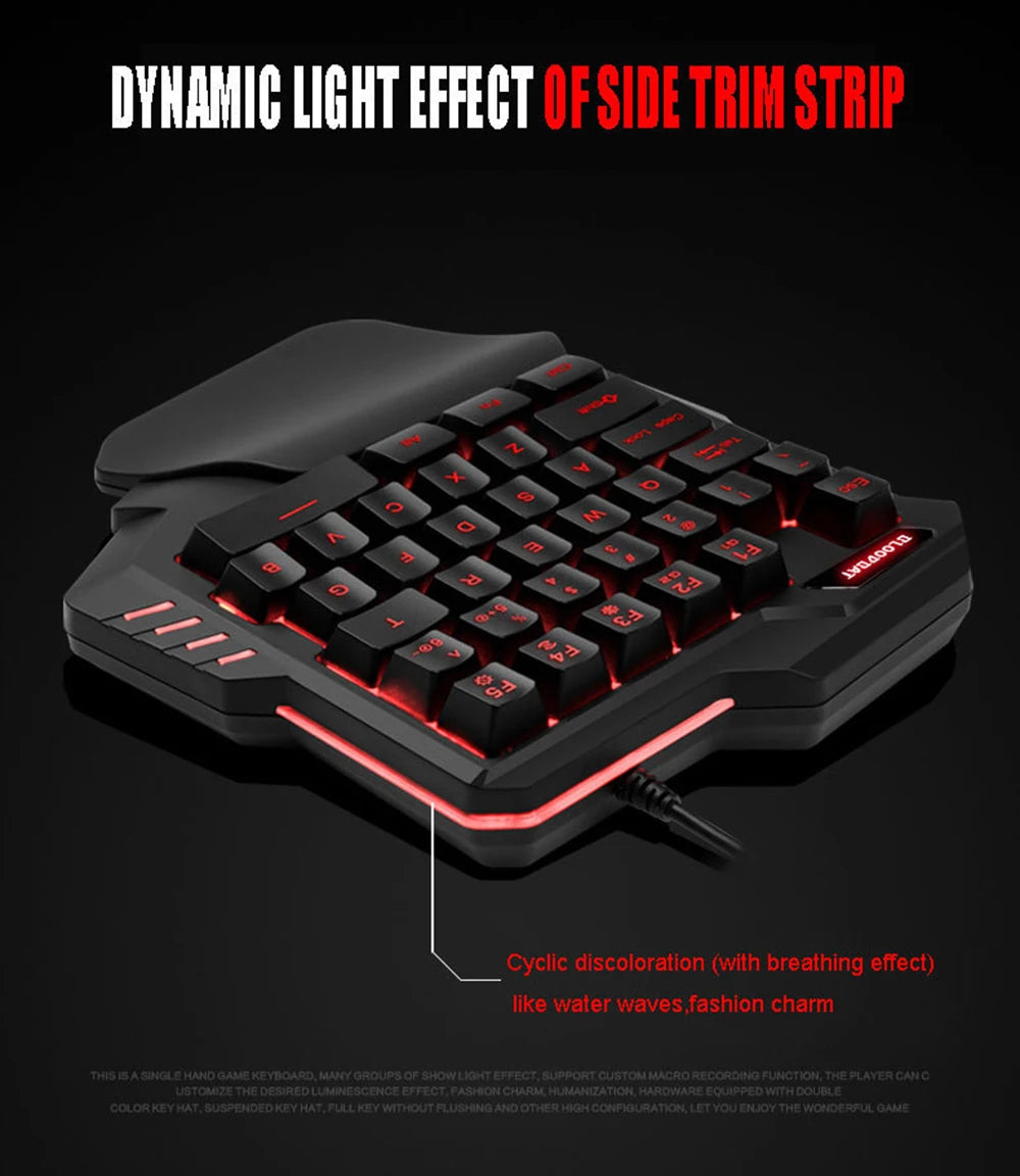 RGB Backlit Gaming Keyboard And Mouse Combo One-Handed Keypad with 3200 DPI Mouse Game Converter for PS4 Xbox Nintendo Switch