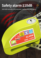 Motorcycle Bicycle Lock Alarm Safety Protection Padlock Disc Aluminum Alloy Anti-Theft Reminder Rope Lock Bag Motorcycle Accesso