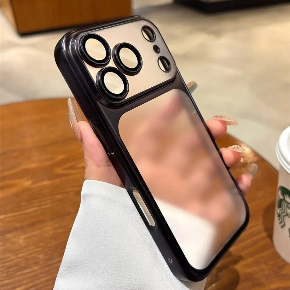 Luxury Plating Matte Ultra Slim Case for iPhone 17 18 16 15 14 13 12 Pro Max Camera Lens Film Protector Frosted Shockproof Case