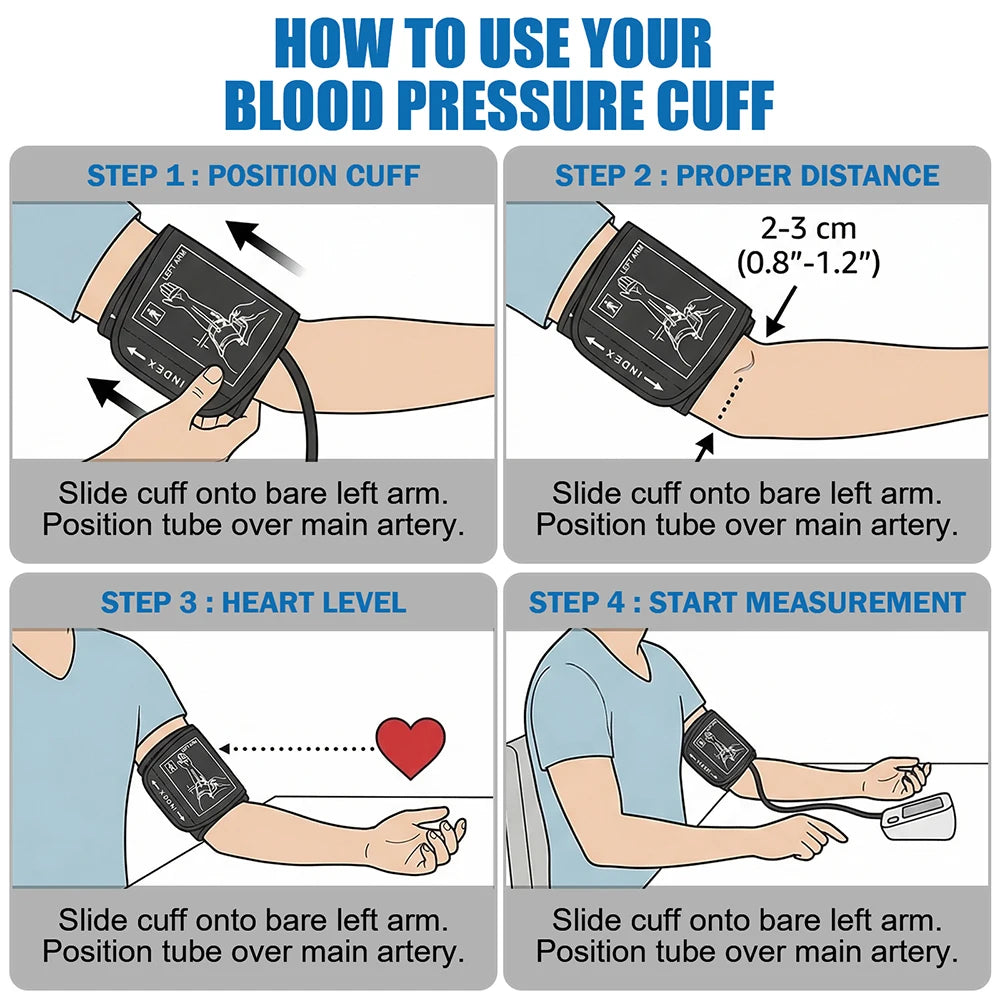 Adjustable Arm Blood Pressure Cuff 15-24cm 30-43cm 32-52cm Sphygmomanometer Sleeve Belt Medical Household Blood Pressure Monitor
