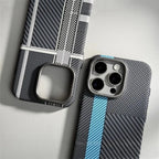 Relief Carbon Fiber Magnetic Case for iPhone 15 Pro Max 16 17 Pro Phone Cover Camera Metal Lens Protective Shell Hard PC Fundas