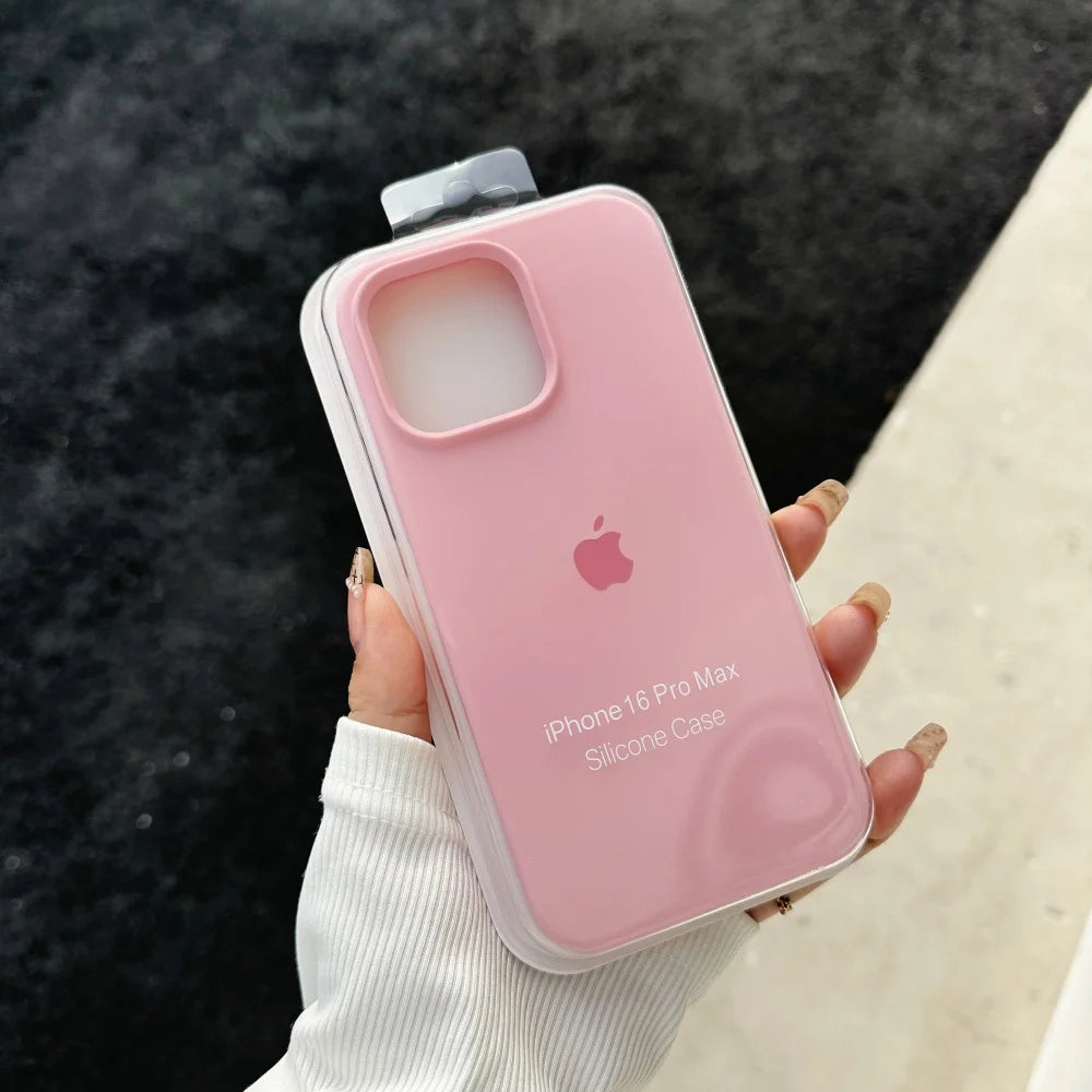 Luxury Liquid SIilicone Solid Candy Color Phone Case for Apple iPhone 17 Pro 16 15 14 13 18 Pro Max Shockproof Cover with Logo