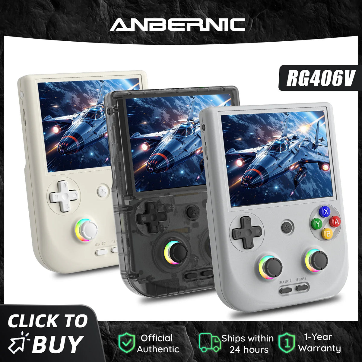 Anbernic RG406V Handheld Game Console 4’’ IPS Touch Screen Android 13 Unisoc T820 64-bit Game Player 5500mAh RGB Lightingernic