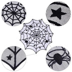 Halloween Table Runner Tablecloth Spider Web Halloween Black Fireplace Mantel Cover for Home Party Halloween Decoration