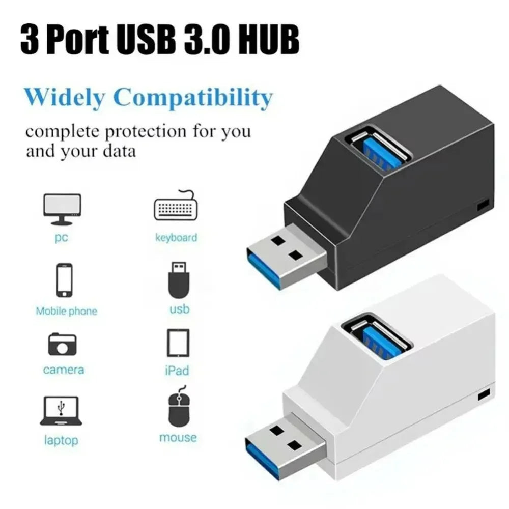 1Pcs USB 3.0 Adapter HUB Mini Splitter Box 1 to 3 Ports High Hi-Speed USB 2.0 Extender  For PC Laptop U Disk Card Reader