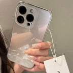 Luxury ice-Tempered Glass Camera Case For iPhone 18 17 16 15 14 13 12 11 Pro Max Plating Candy Armor Shockproof Glossy Cover