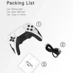 GAMINJA Wireless Controller Bluetooth Gamepad Double Vibration 6Axis Joypad Touchpad Microphone Earphone Port For PS4 PS3 PC