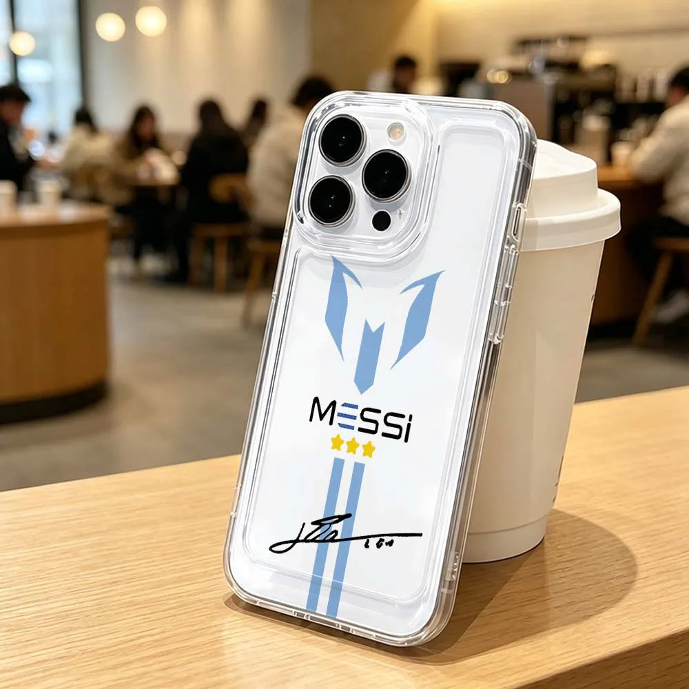 Messi Football Design Clear Protective Case For iPhone 11 12 13 14 15 16 17