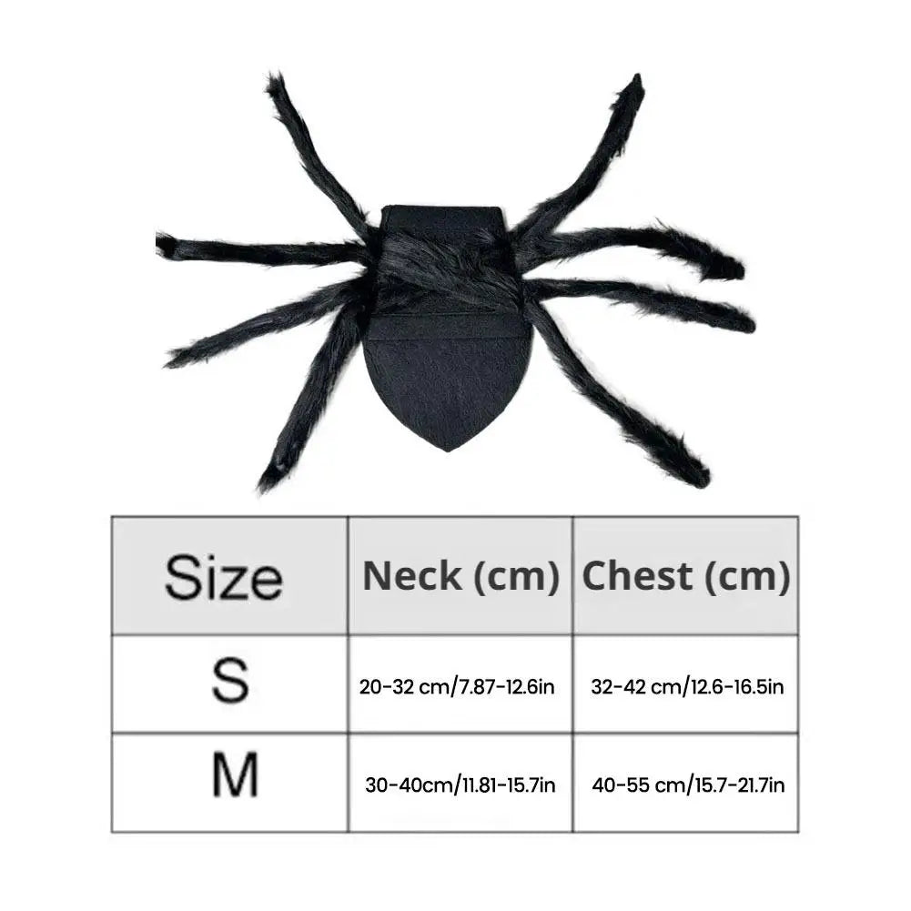 Halloween Pet Spider Costume Funny Realistic Furry Dog Cat Clothes Cosplay Chest Back Outfit Party Costume for Small Medium Dogs