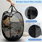 1-10Pcs Collapsible Laundry Basket Dirty Clothes Mesh Pop Up Hamper Storage Basket Toy Storage Bag for Home Bathroom Dorm Travel