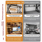 Gaming Desk with Bookshelf and Pegboard Computer Desk with Storage Shelf Home Office Study Desk for Bedroom Small Space