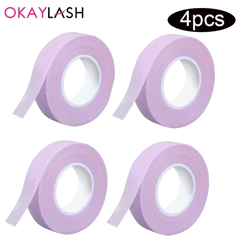 OKAYLASH 4Pcs/lot Eyelash Extension Tape  Breathable Medical Non-woven Adhesive Tape Eyelash Patch Tapes Cutter Cutting Tool