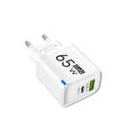 65W 2 In 1 USB Type C Fast Charging Charger PD High Speed Charge For iPhone Xiaomi Huawei Samsung Oneplus Mobile Phone Adapter